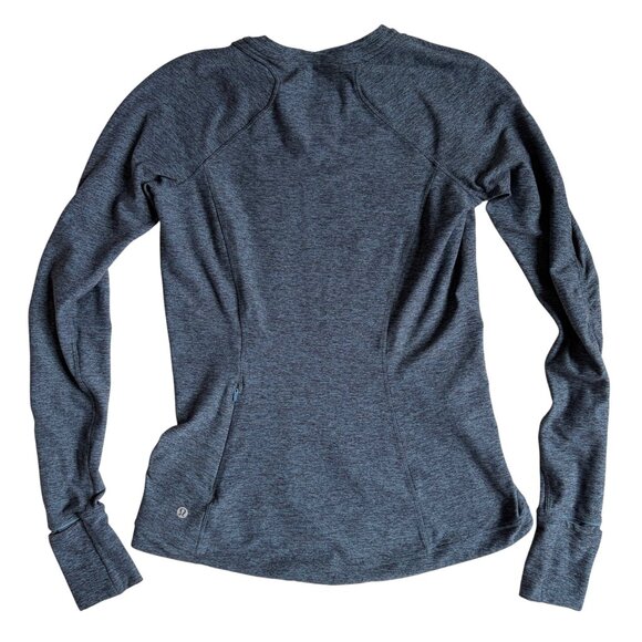 Lululemon Runderful Long Sleeve (Heathered Petrol Blue / Black) - Size 8 - Picture 3 of 9